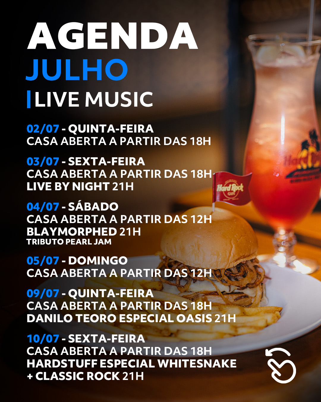 Agenda de Julho - HardRock