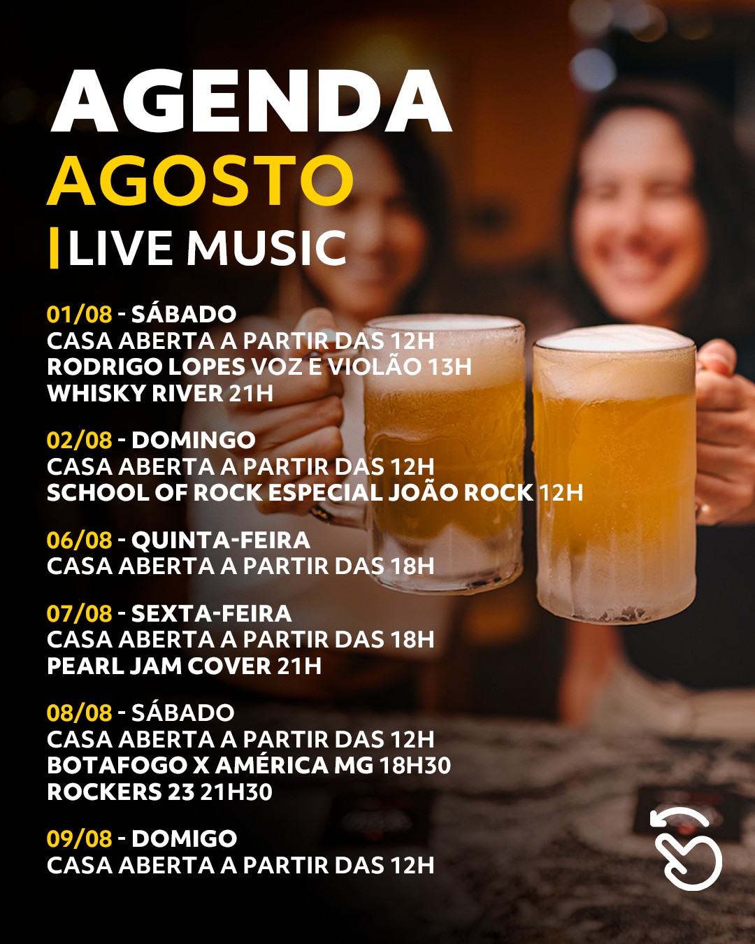 Agenda Hard Rock Agosto