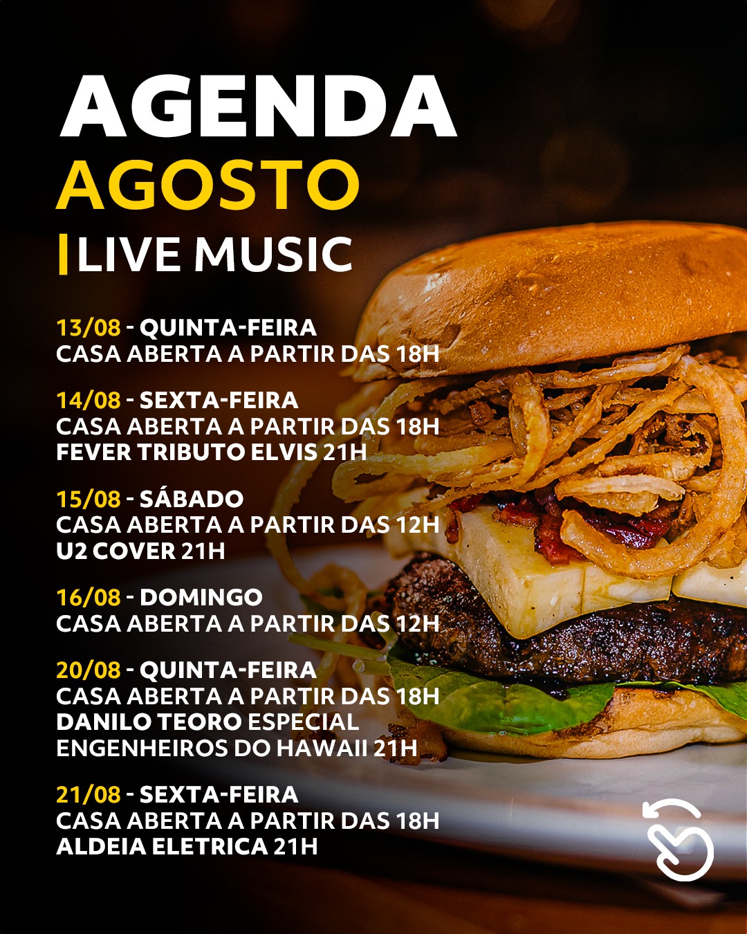 Agenda Hard Rock Agosto