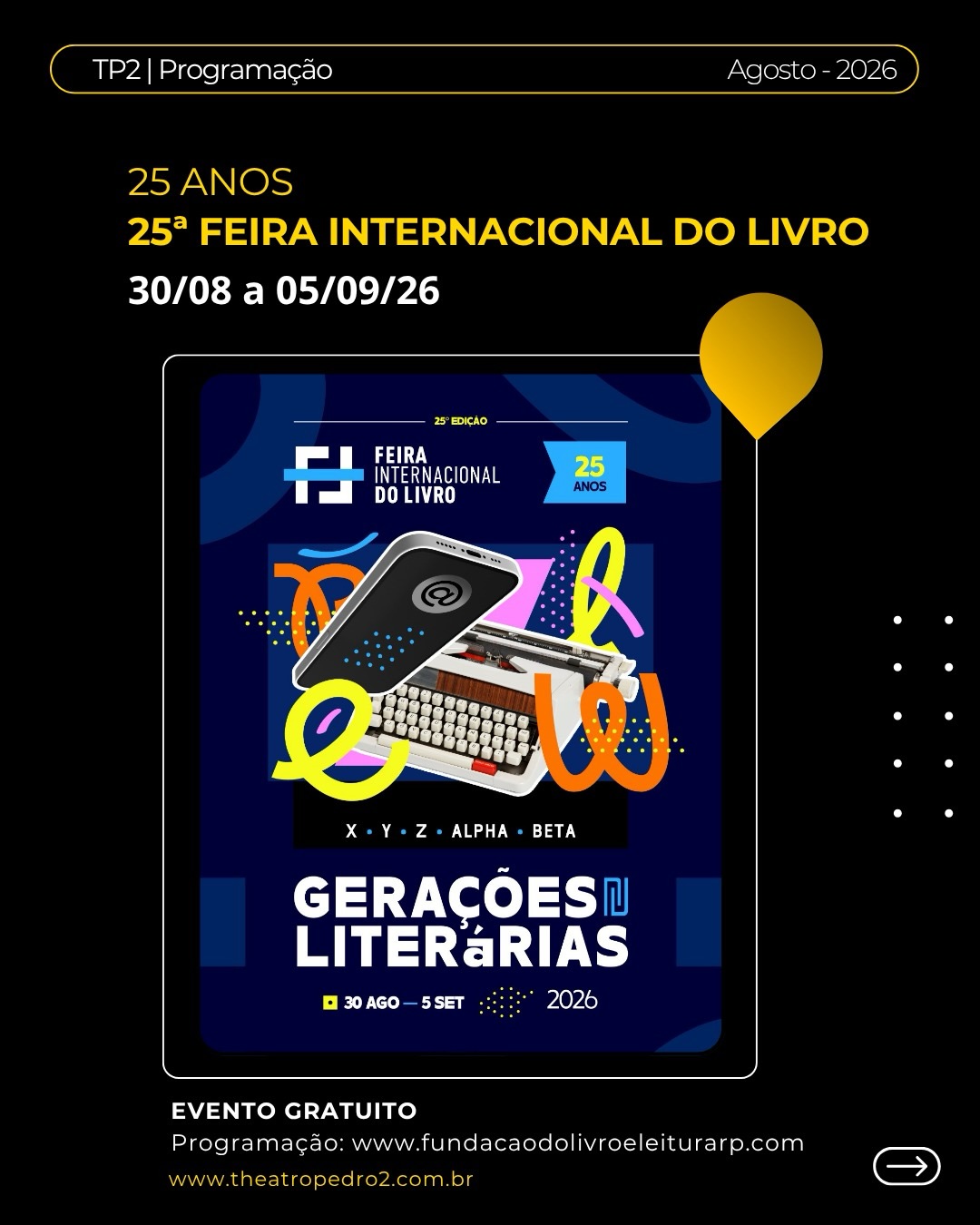 25ª Feira Internacional do Livro (Gratuito)